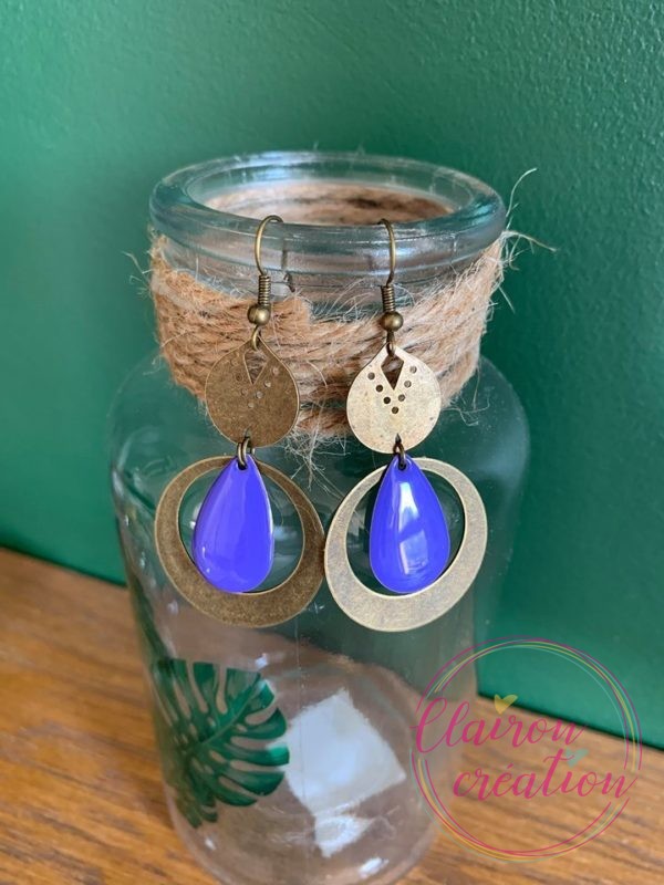 Boucles Anna sequin Bleu