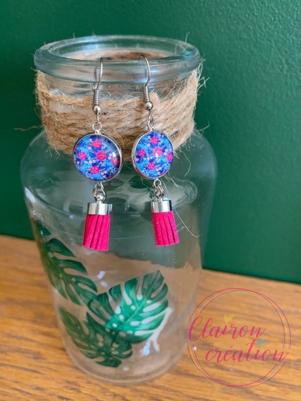 Boucles pompon Fleurs