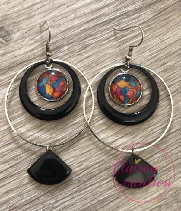 Boucles EVIE Créole Noir (14)