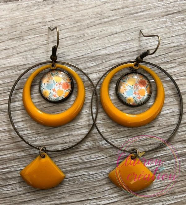 Boucles EVIE Créole Moutarde (3)