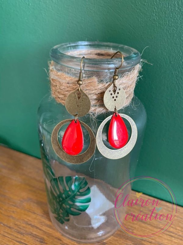 Boucles Anna sequin Rouge