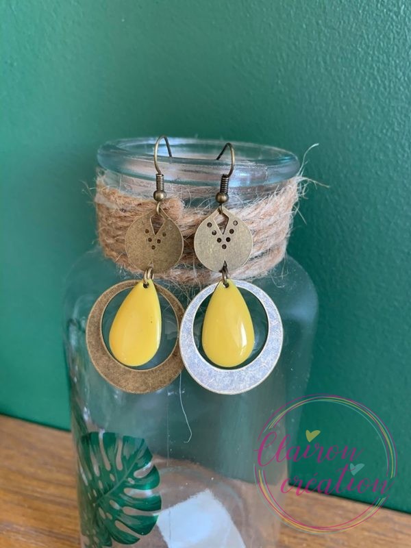 Boucles Anna sequin Jaune