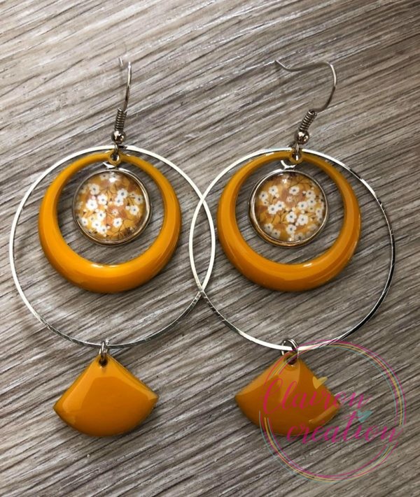 Boucles EVIE Créole Moutarde (4)
