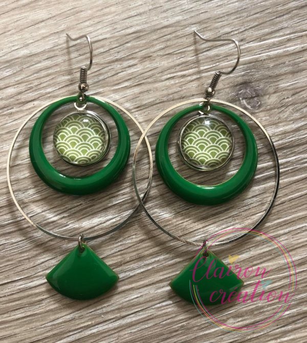 Boucles EVIE Créole Vert (4)