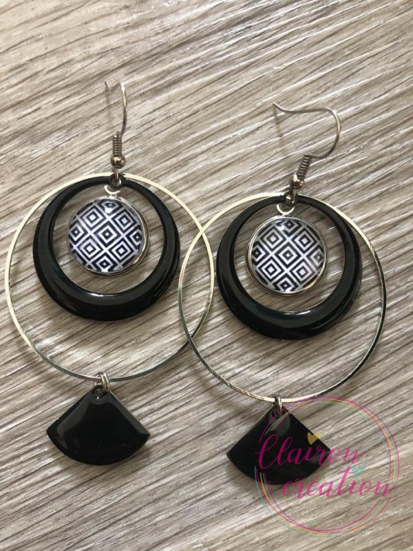 Boucles EVIE Créole Noir (3)