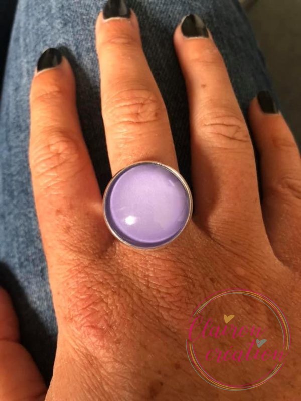 Bague Violet Clair Argentée