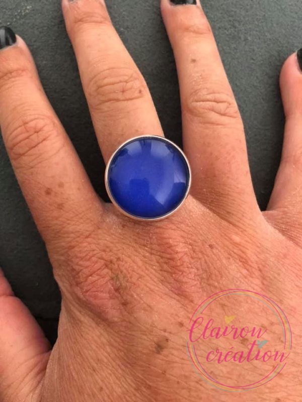 Bague Bleu Argentée