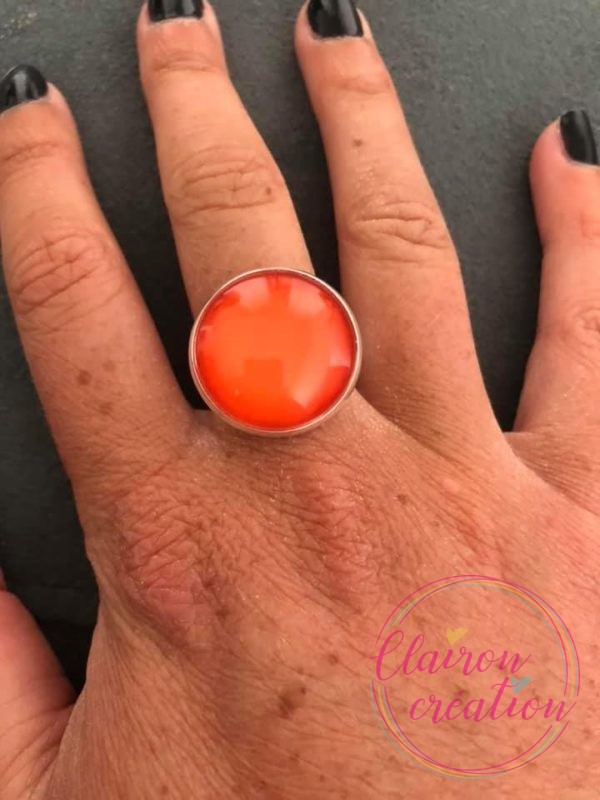 Bague Orange Argentée