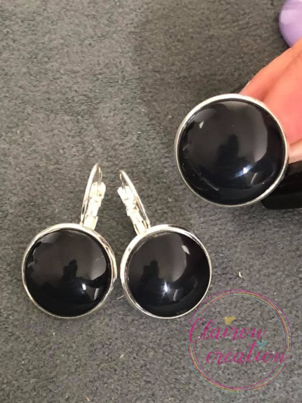 Parure Argentée Noir