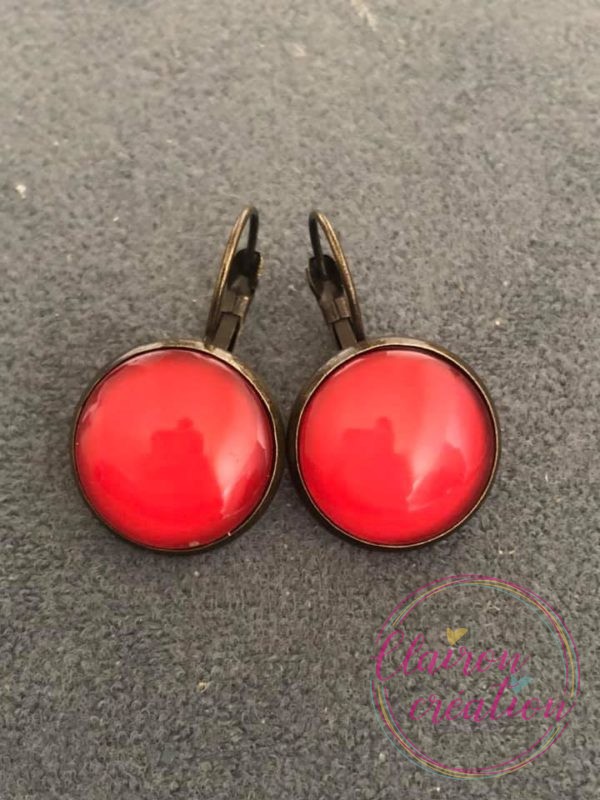 Boucles dormeuses Rouge