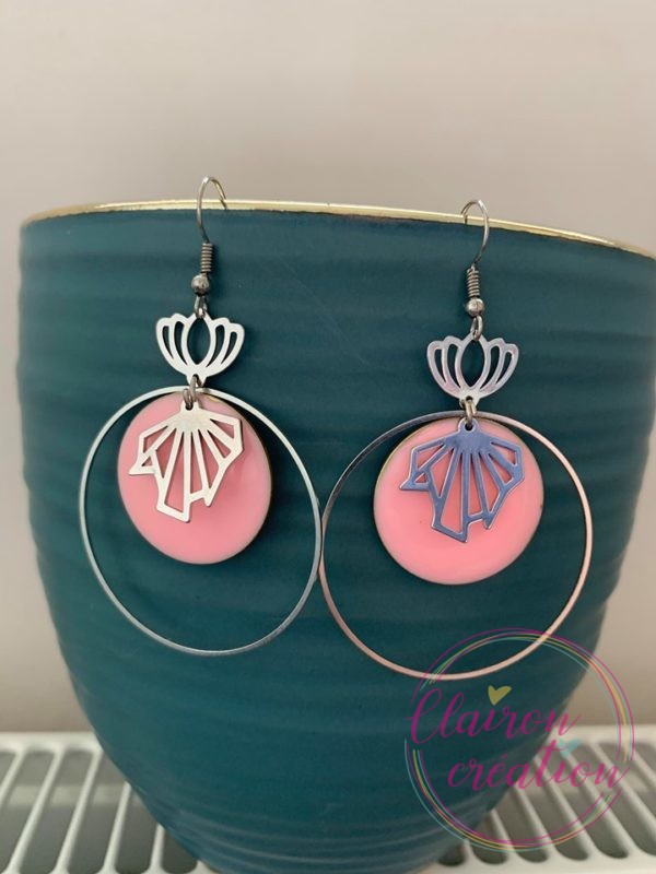 Boucles Argentées LISE Sequin Rose