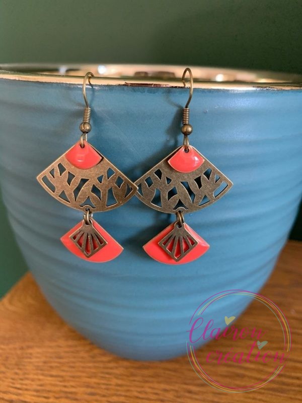Boucles Anastasia sequin Corail