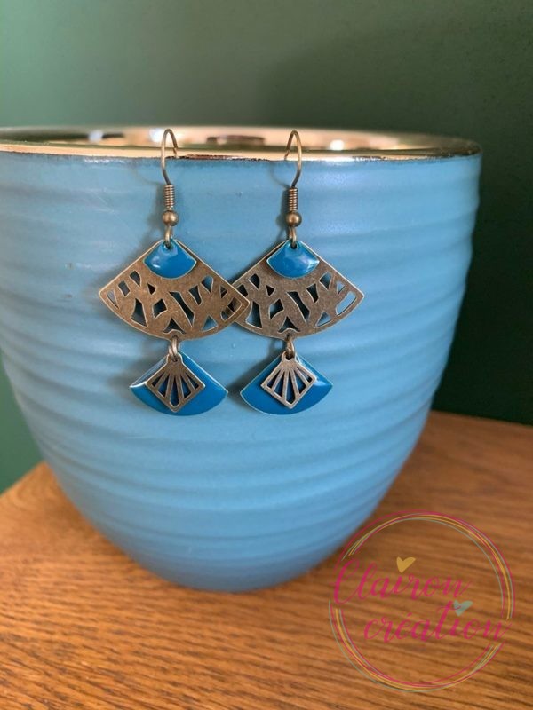 Boucles Anastasia sequin Bleu Canard