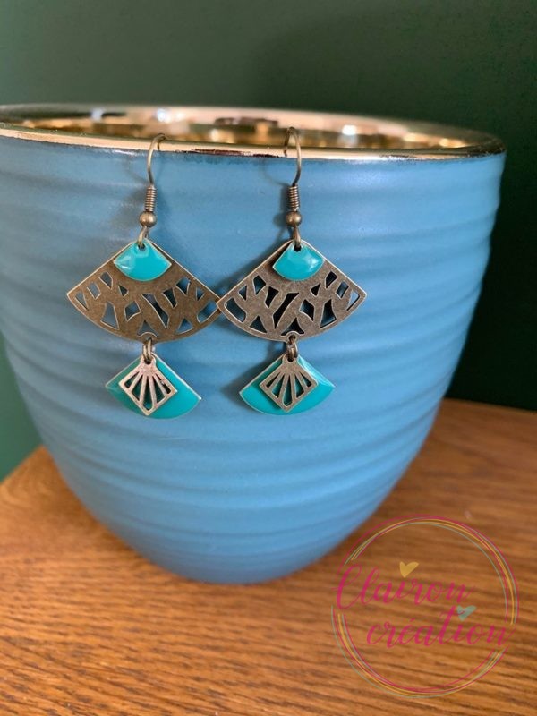 Boucles Anastasia sequin Bleu Vert