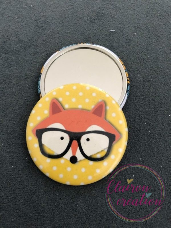Miroir de poche Renard à lunette
