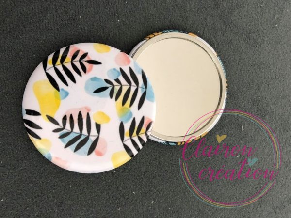 Miroir de poche Feuilles Noires