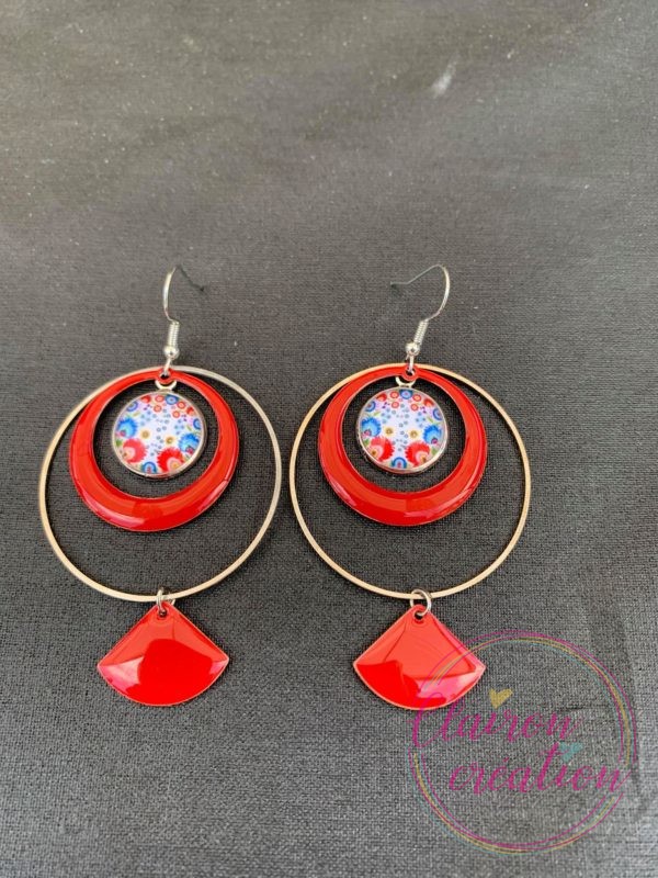 Boucles EVIE Créole Rouge (5)