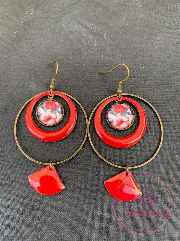Boucles EVIE Créole Rouge (6)