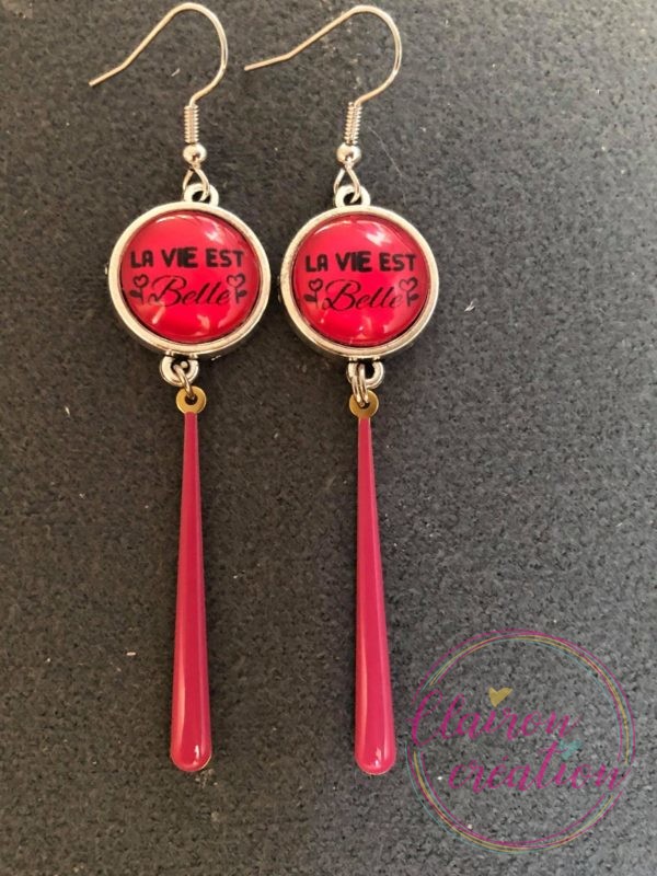 🎀 Octobre Rose 🎀  Boucles Bâtonnets La vie est Belle