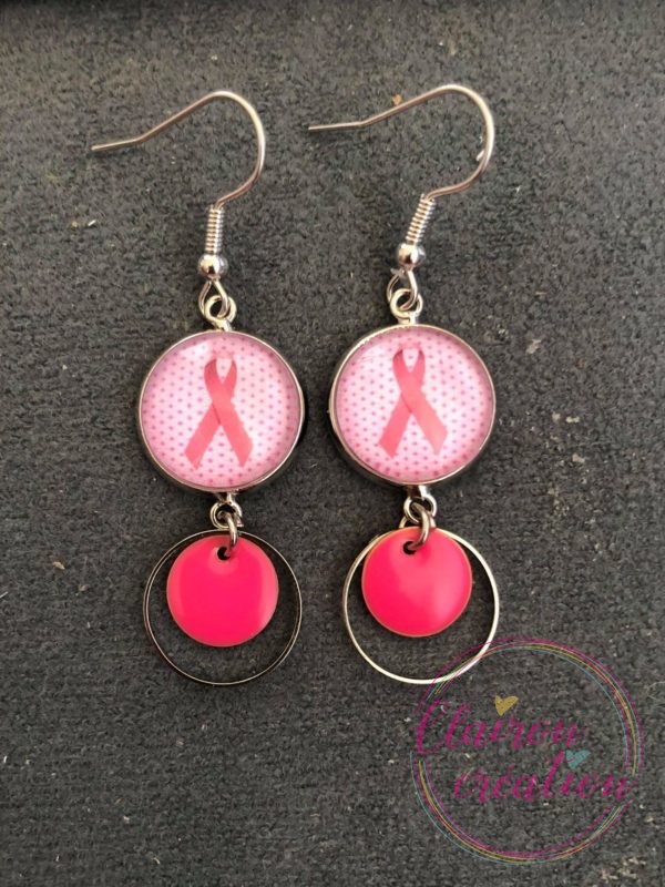 🎀 Octobre Rose 🎀  Boucles Ruban Rose 🎀