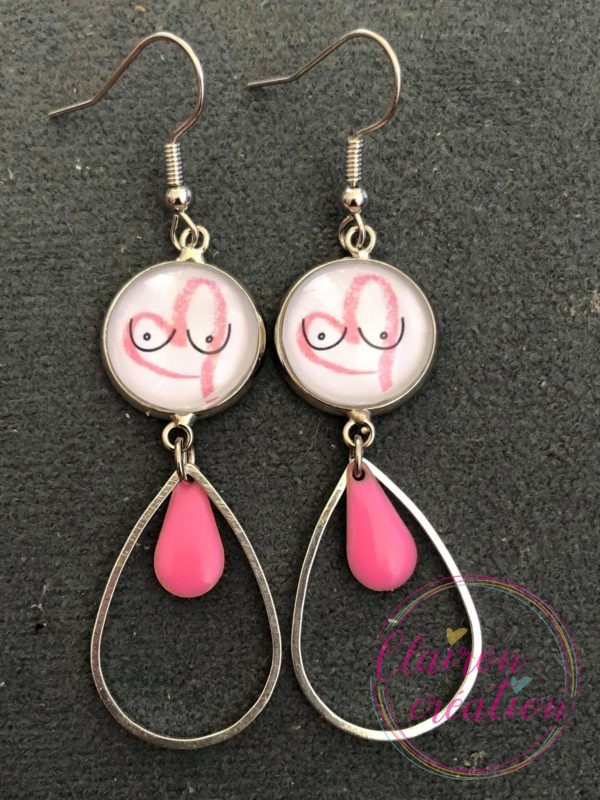🎀 Octobre Rose 🎀  Boucles Gouttes