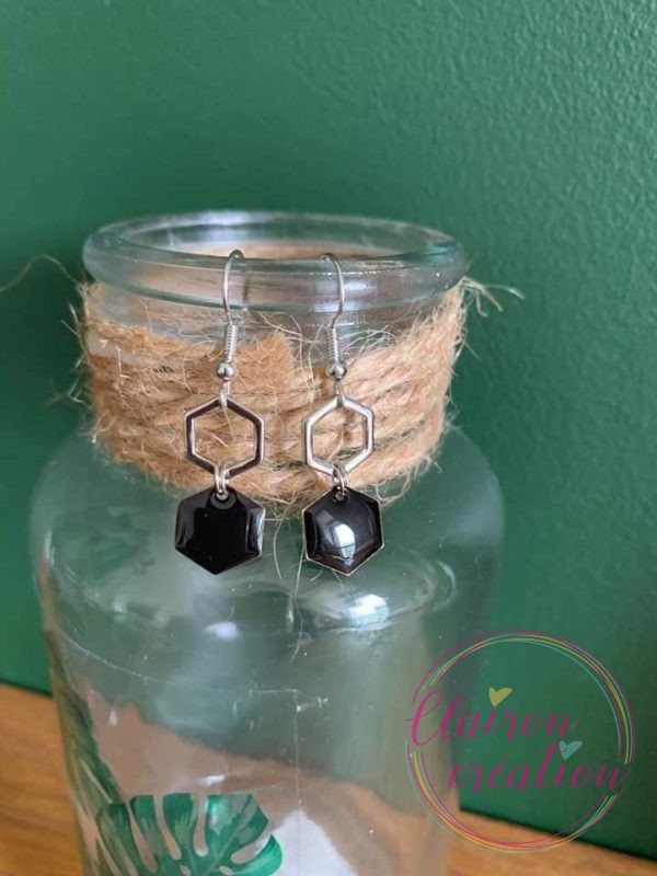 Boucles Argentées Hexagonale (5)