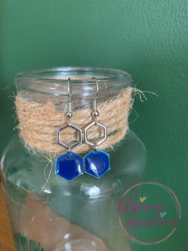 Boucles Argentées Hexagonale (3)