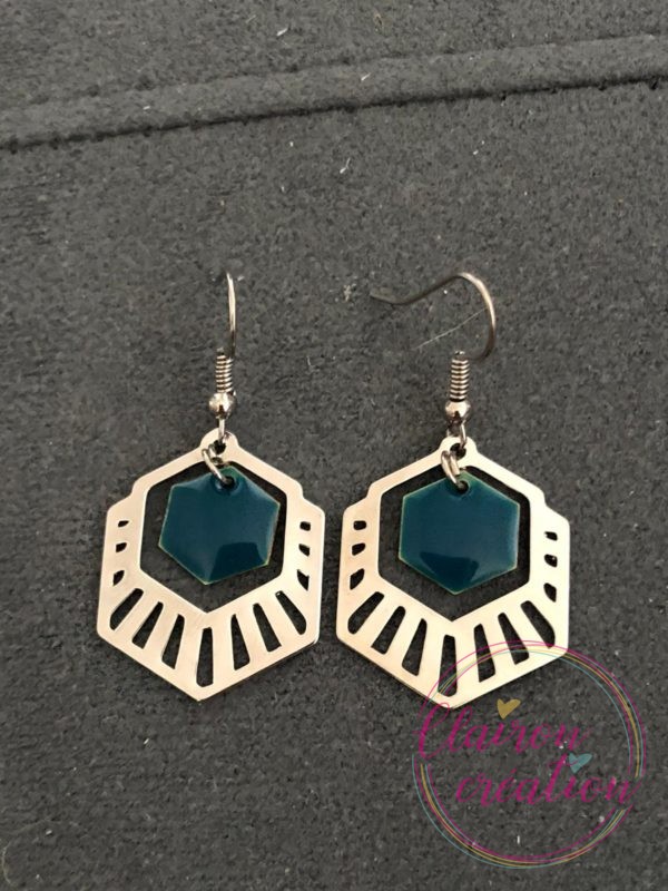Boucles Argentées Hexagonale (12)