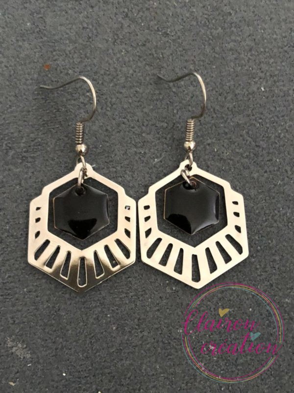 Boucles Argentées Hexagonale (8)
