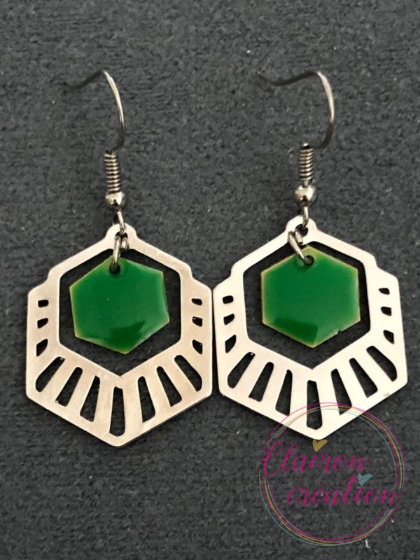 Boucles Argentées Hexagonale (9)