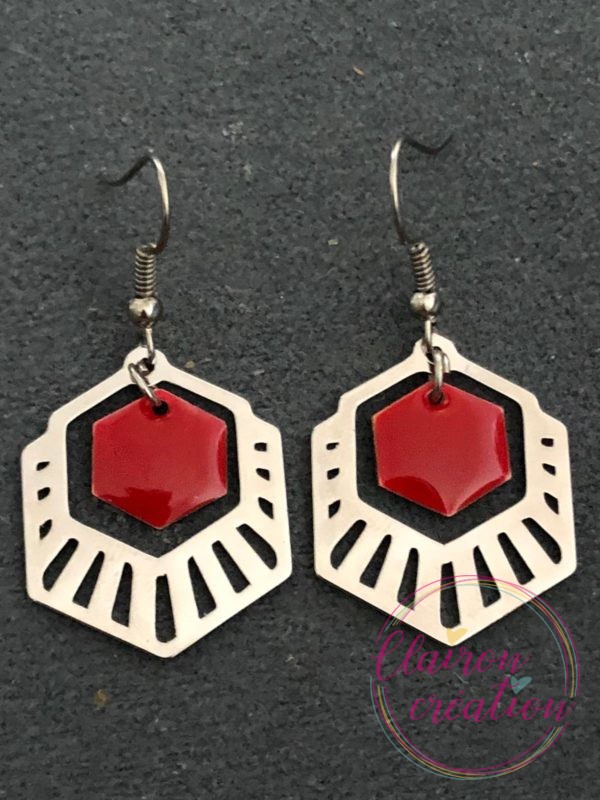 Boucles Argentées Hexagonale (10)