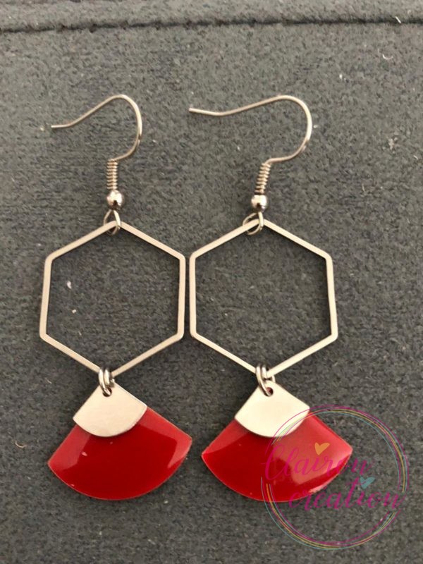 Boucles Argentées Hexagonale (15)