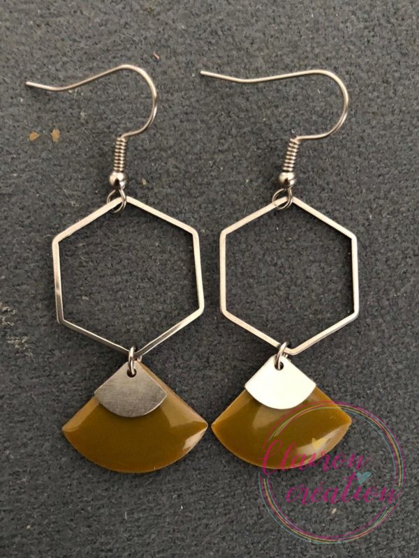 Boucles Argentées Hexagonale (16)