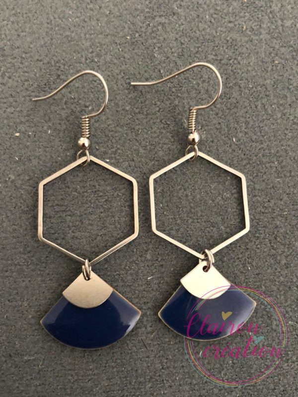 Boucles Argentées Hexagonale (19)