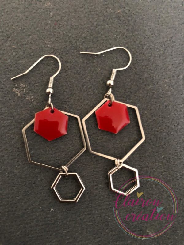 Boucles Argentées Hexagonale (22)