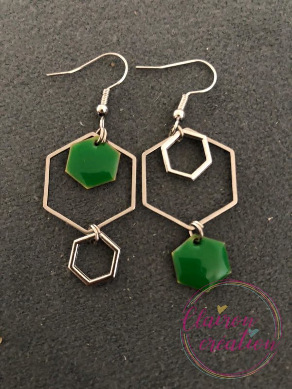 Boucles Argentées Hexagonale (23)