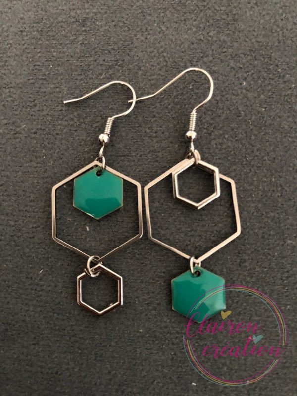 Boucles Argentées Hexagonale (24)