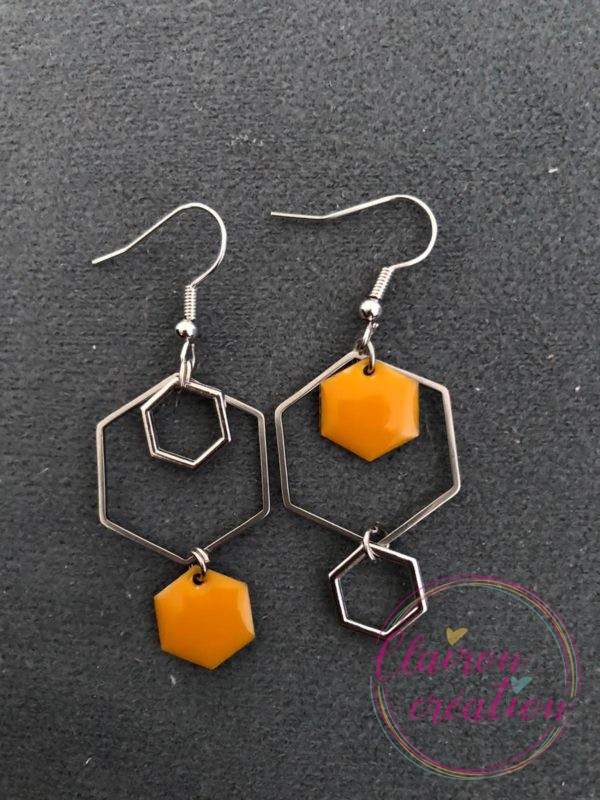 Boucles Argentées Hexagonale (21)