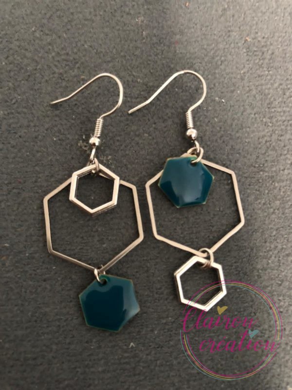 Boucles Argentées Hexagonale (26)