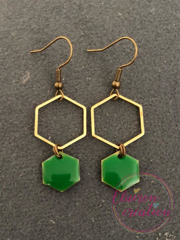 Boucles Cuivrées Hexagonale (10)