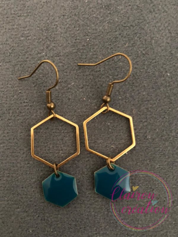 Boucles Cuivrées Hexagonale (12)