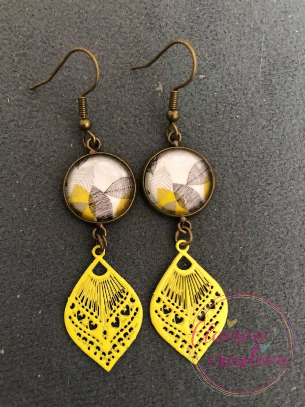 Boucles pendantes feuillages (3)