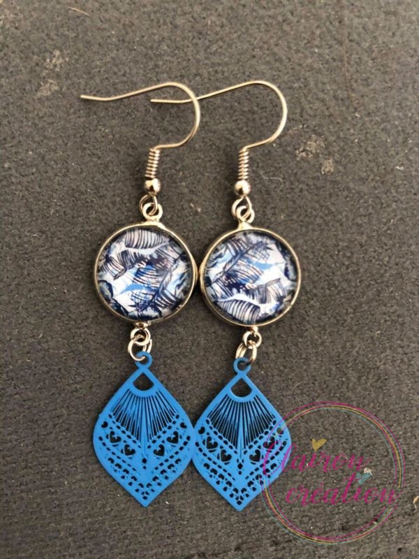 Boucles pendantes feuillages (4)
