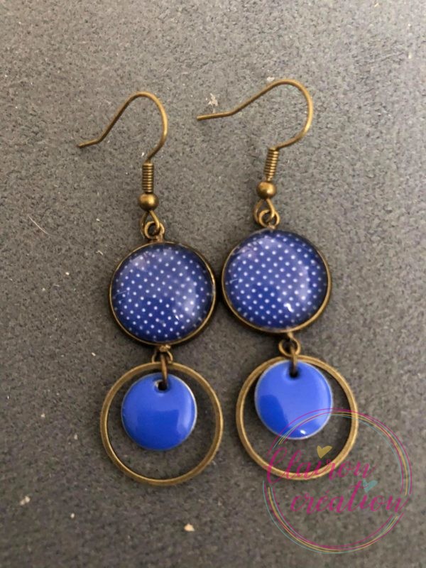 Boucles pendantes ton Bleu