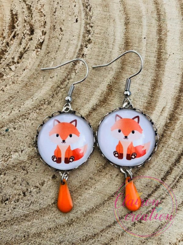 Boucles pendantes Gouttes Renard (60)
