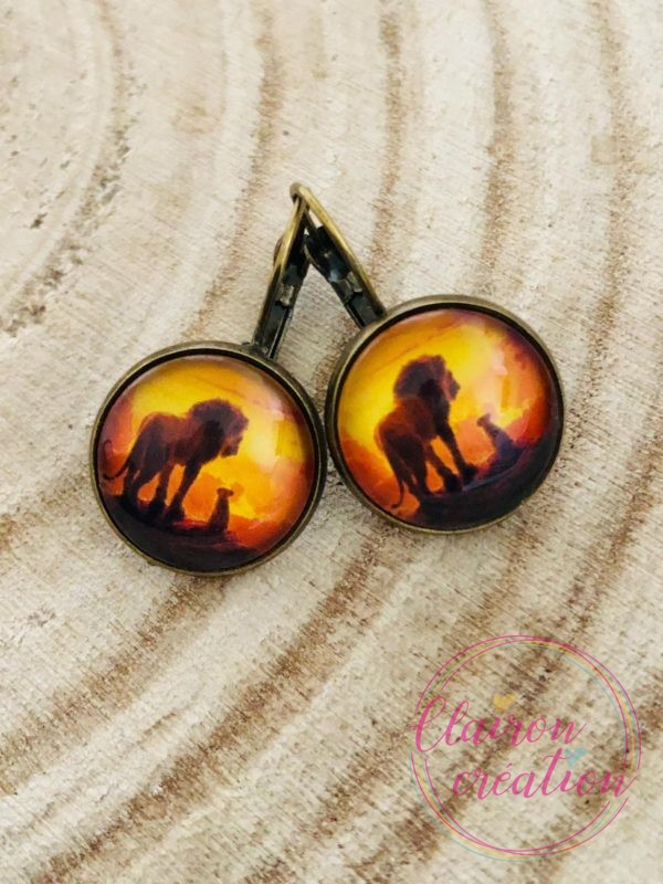 Boucles dormeuses Lion (105)