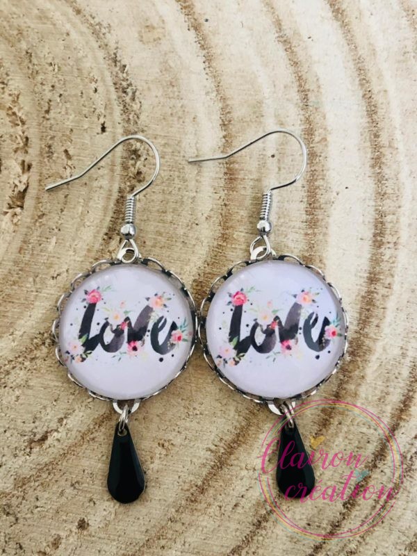 Boucles pendantes Gouttes Amour (86)