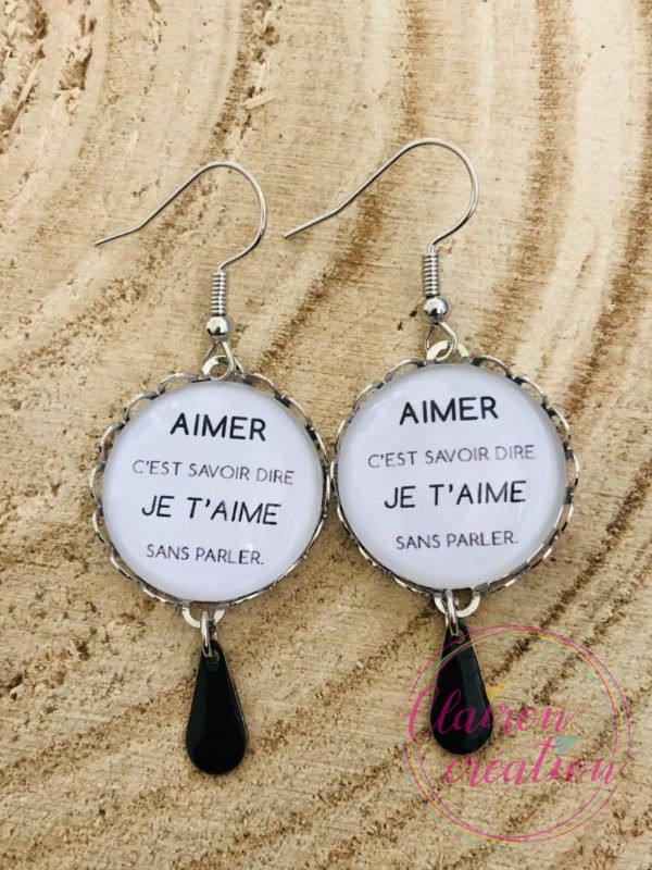 Boucles pendantes Gouttes Amour (87)