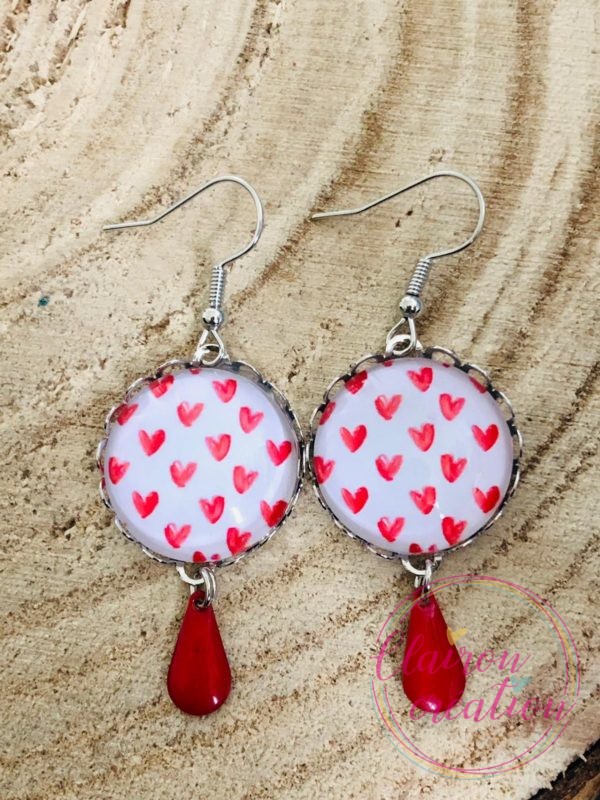 Boucles pendantes Gouttes Amour (89)