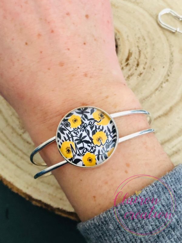 Bracelet Manchette Fleurs
